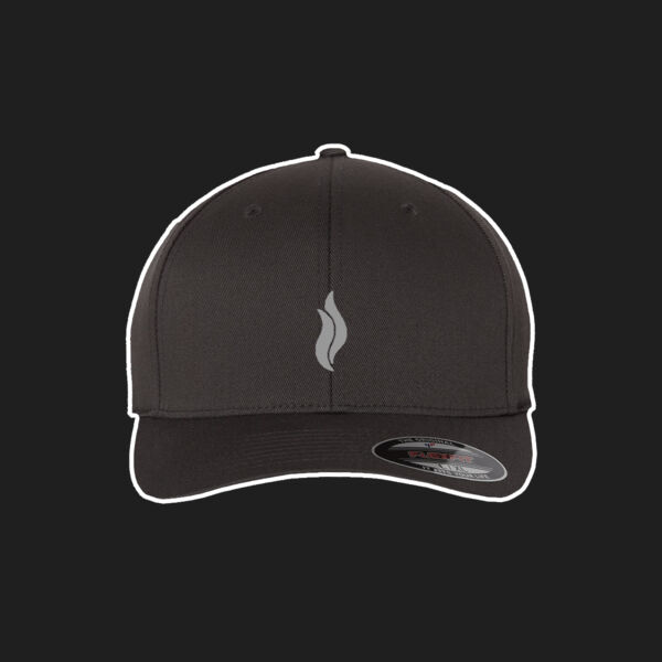 122-Smok - Flame Embroidered Fitted Cap Thumbnail